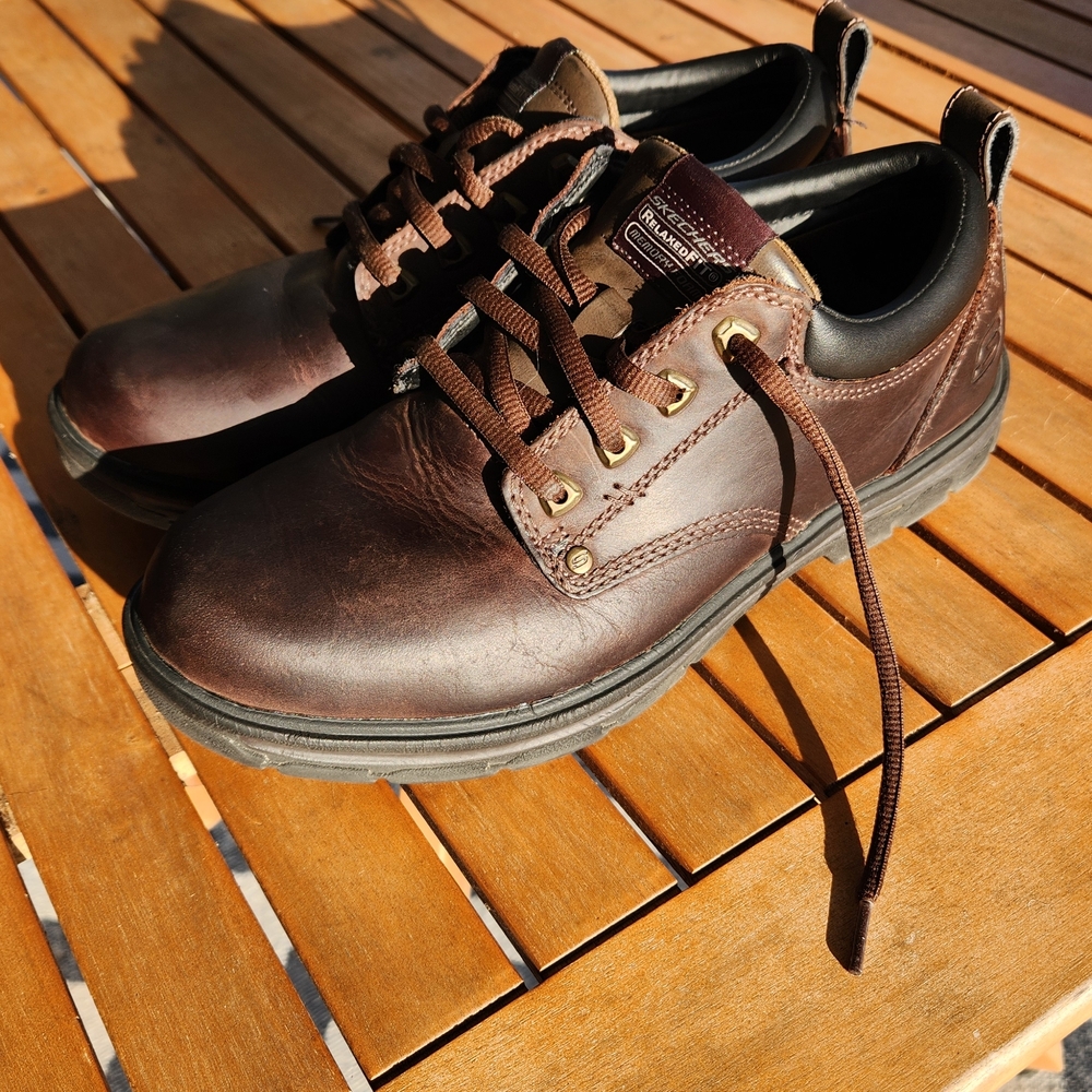 Skechers Men's Brown Leather Shoes